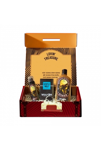 Bộ Sản Phẩm Dành Cho Nam Giới Wolf ON Box LOVIN' TREASURE - Sữa Tắm Tẩy Tế Bào Chết 350ml, Xịt Khử Mùi Nam 100ml, Dung Dịch Vệ Sinh Nam 95ml