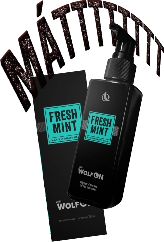 Dung Dịch Vệ Sinh Nam Giới  LYD Wolf ON Fresh Mint Bạc Hà Mát Lạnh Sạch Thơm Nam Tính 150ml