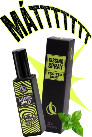 Xịt Thơm Miệng Kissing Spray Wolf ON Hương Excited Mint X3 Bạc Hà The Mát Sảng Khoái Nhỏ Gọn 20ml