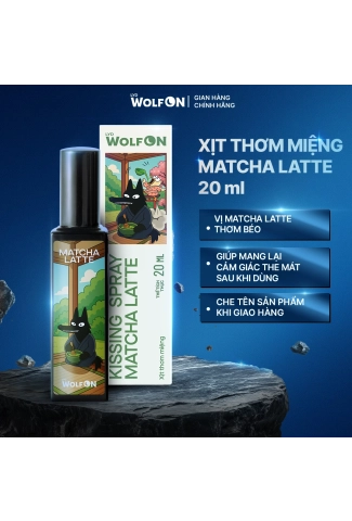 Xịt Thơm Miệng Kissing Spray LYD Wolf ON Hương Matcha Latte Vị Trà Xanh Sữa Ngọt Ngào Thơm Ngọt Sảng Khoái Nhỏ Gọn 20ml