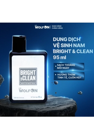 Dung Dịch Vệ Sinh Nam Giới LYD Wolf ON Bright & Clean Sạch Thơm Nam Tính 95ml