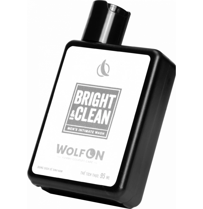Dung Dịch Vệ Sinh Nam Giới Wolf ON Bright & Clean Dưỡng Sáng 1% Niacinamide Sạch Thơm Nam Tính 95ml