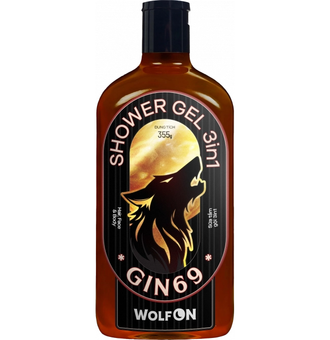 Sữa Tắm Gội Nam Giới 3IN1 Wolf ON Shower Gel Gin 69 Sạch Sâu, Mịn Da, Tiện Lợi, Cuốn Hút 350ml