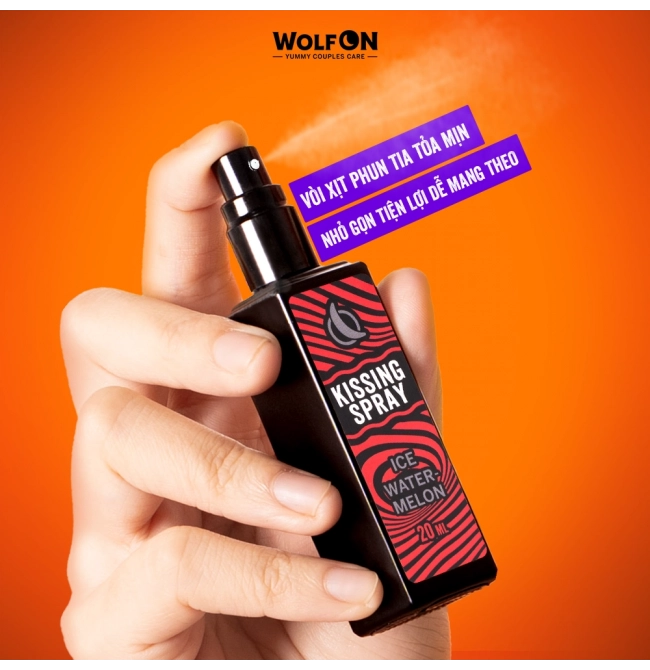 Xịt Thơm Miệng Kissing Spray Wolf ON Hương Juicy Peach Vị Đào Mọng Ngọt Ngào Thơm Mát Sảng Khoái Nhỏ Gọn 20ml