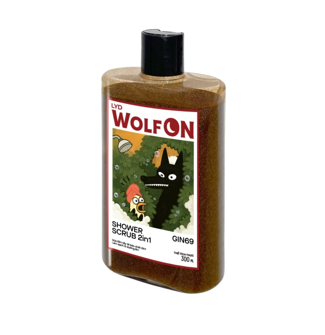 Sữa Tắm Nam Giới 2IN1 Tẩy Tế Bào Chết LYD Wolf ON Shower Scrub Gin 69 Sạch Sâu, Mịn Da, Giảm Mụn 350ml