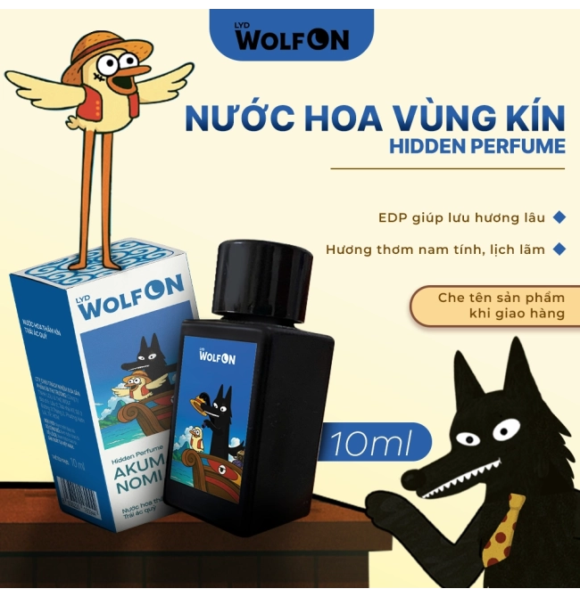 Nước Hoa Vùng Kín Nam Hidden Perfume LYD Wolf ON Akuma Nomi Lưu Hương Nam Tính, Cuốn Hút 10ml